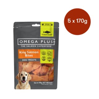 Omega Plus King Salmon Bites Dog Treats - 850g ( 5 x 170g Bags)