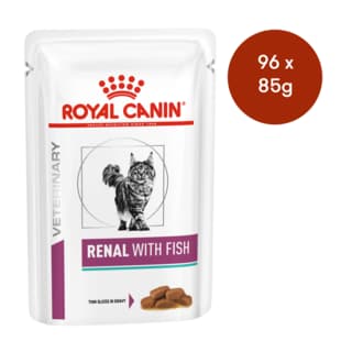 Royal Canin Vet Renal Fish Wet Cat Food - 85g x 96