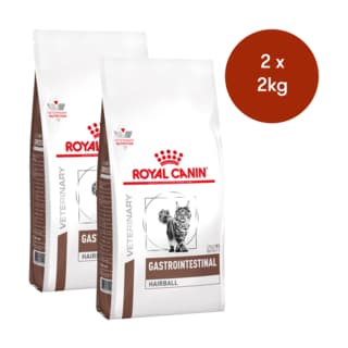 Royal Canin Vet Gastrointestinal Hairball Dry Cat Food - 4kg (2 x 2kg Bags)
