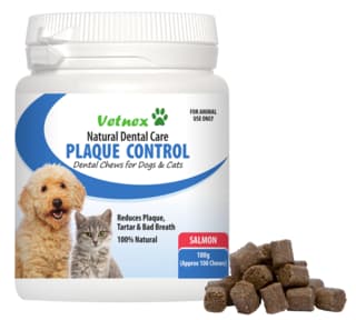 Vetnex Plaque Control Salmon Dental Chews for Cats & Dogs - 100 Pack