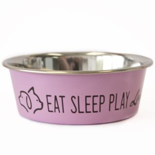 Petware Stainless Steel Cute Cat and Dog Bowl - Pink, 550ml