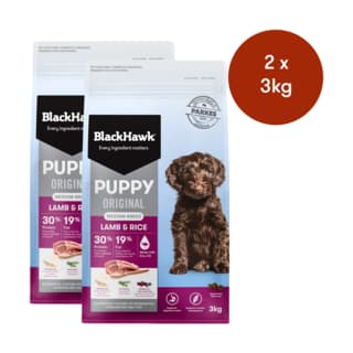 Black Hawk Original Medium Breed Puppy Lamb & Rice Dry Dog Food - 6kg (2 x 3kg bags)