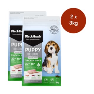 Black Hawk Original Medium Breed Puppy Chicken & Rice Dry Dog Food - 6kg (2 x 3kg)