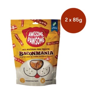 Awesome Pawsome Baconmania Dog Treats - 170g (2 x 85g Bags)