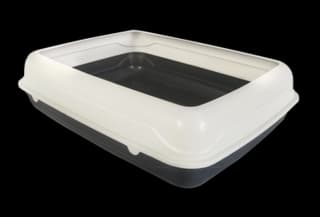 Trouble & Trix Sided Cat Litter Tray - Grey