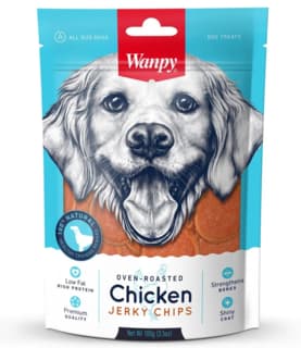 Wanpy Oven Roasted Chicken Jerky Chips Dog Treats - 100g