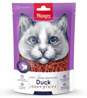 Wanpy Soft Oven Roasted Duck Jerky Strips Cat Treats - 80g