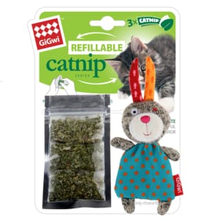 GiGwi Refillable Catnip Teabag Colourful Rabbit Cat Toy - Rabbit