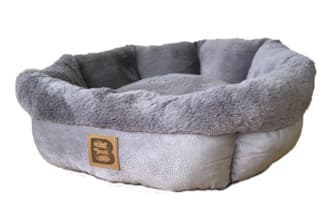 Brooklands Cozy Round Cat and Dog Bed - Grey