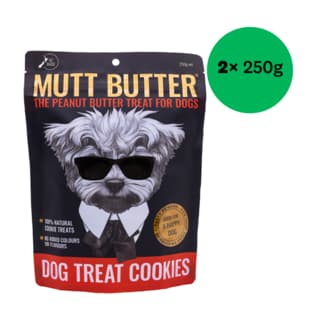 Mutt Butter Peanut Butter Cookies Dog Treats - 500g (2 x 250g Bags)