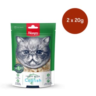 Wanpy Freeze Dried Codfish Cat Treats - 40g (2 x 20g Bags)