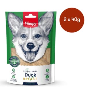Wanpy Freeze Dried Duck Breast Dog Treats - 80g (2 x 40g Bags)