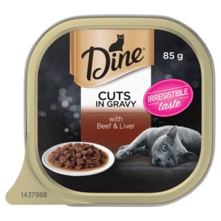Dine Cuts In Gravy With Beef & Liver Wet Cat Food - 85g