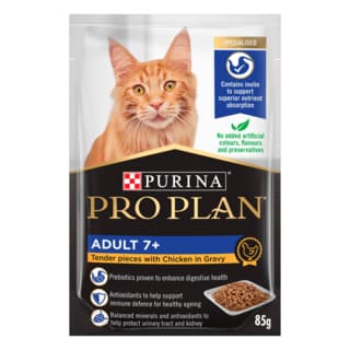 Pro Plan Adult 7+ Chicken in Gravy Senior Wet Cat Food - 85g x 36