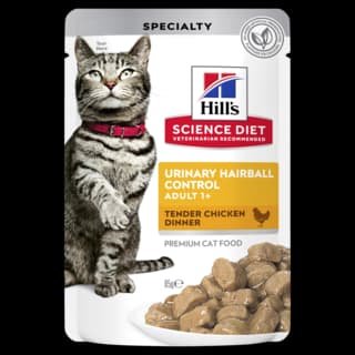 Hill's Science Diet Adult Urinary Hairball Control Chicken Wet Cat Food - 85g x 36