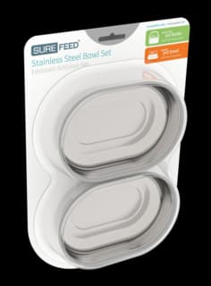 SureFeed Cat and Dog Stainless Steel Bowl Set - Bowl Set