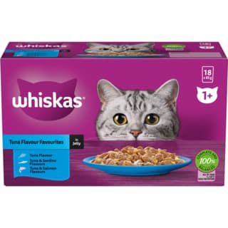 Whiskas Tuna Favourites in Jelly Adult Wet Cat Food Variety Pack - 85g x 54