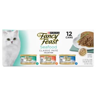 Fancy Feast Classic Pate Seafood Collection Wet Cat Food Variety Pack - 85g x 24 (2 pack)