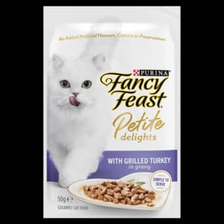 Fancy Feast Petite Delights Grilled Turkey in Gravy Wet Cat Food - 50g x 24