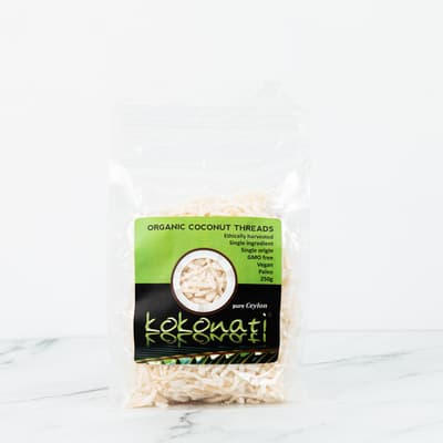Kokonati Organic Desiccated Coconut Threads 250g