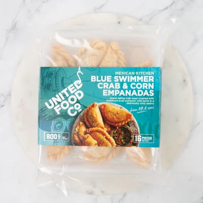 United Fish Co Blue Swimmer Crab And Corn Empanadas 800g