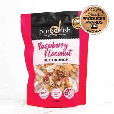 Pure Delish Raspberry And Coconut Nut Crunch 375g