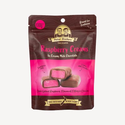 Potter Brothers Raspberry Creams In Milk Chocolate 130g