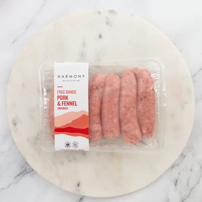 Harmony Free Range Pork And Fennel Sausages 450g