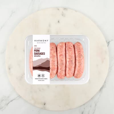 Harmony Free Range Pork And Apple Sausages 450g