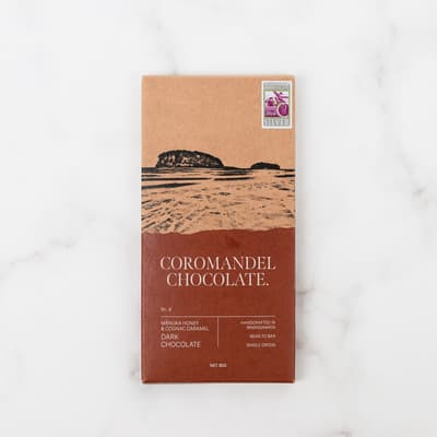 Coromandel Chocolate Manuka Honey, Cognac Caramel & 72% Dark Chocolate 80g